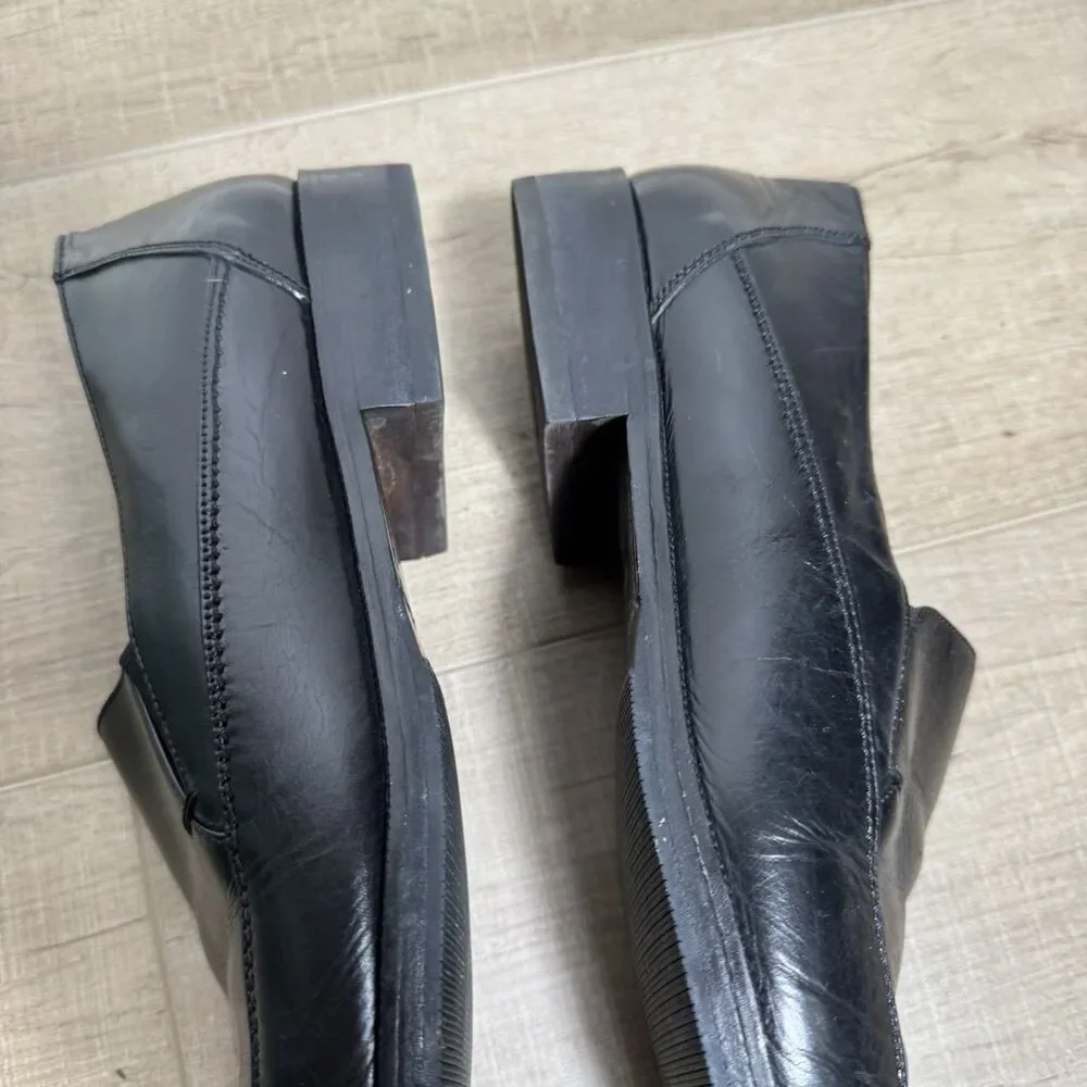 NICE Mezlan Men’s 10 Italy Made Venetian Loafers Black Luxury Dress Shoes Casual
